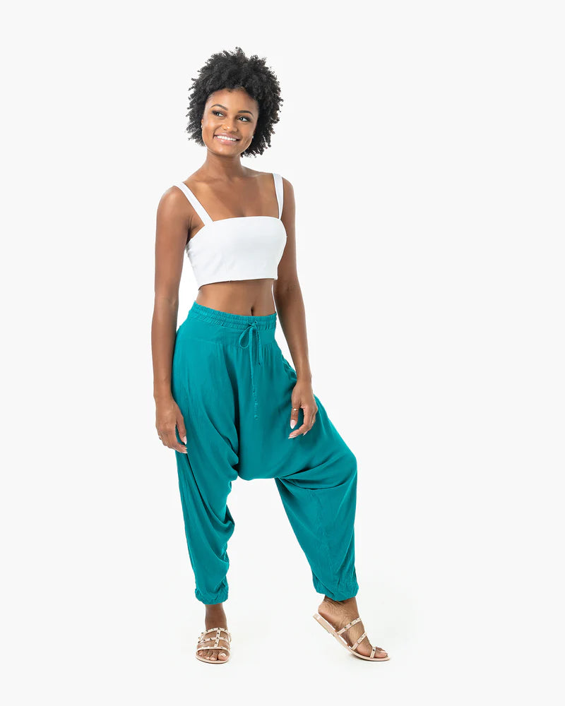 SOLID SAVANNAH HAREM PANTS-SKY BLUE - The Oracle Alchemist