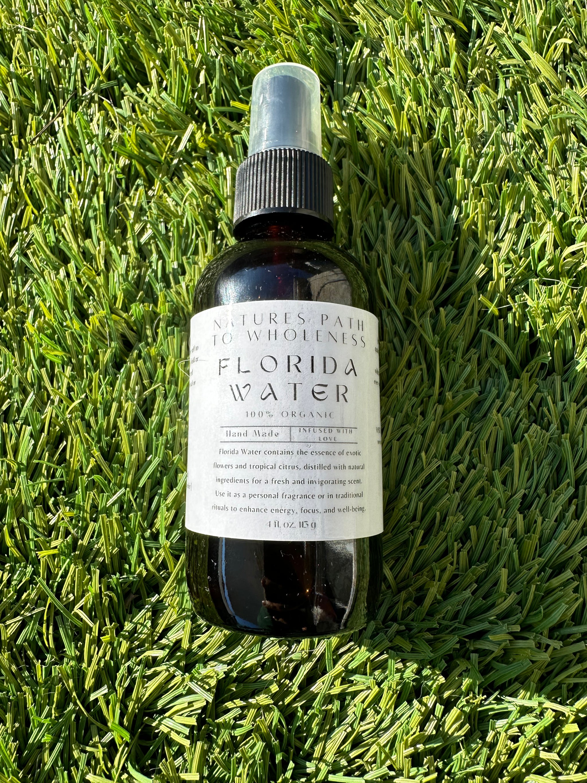 Florida Water 4 oz amber bottle