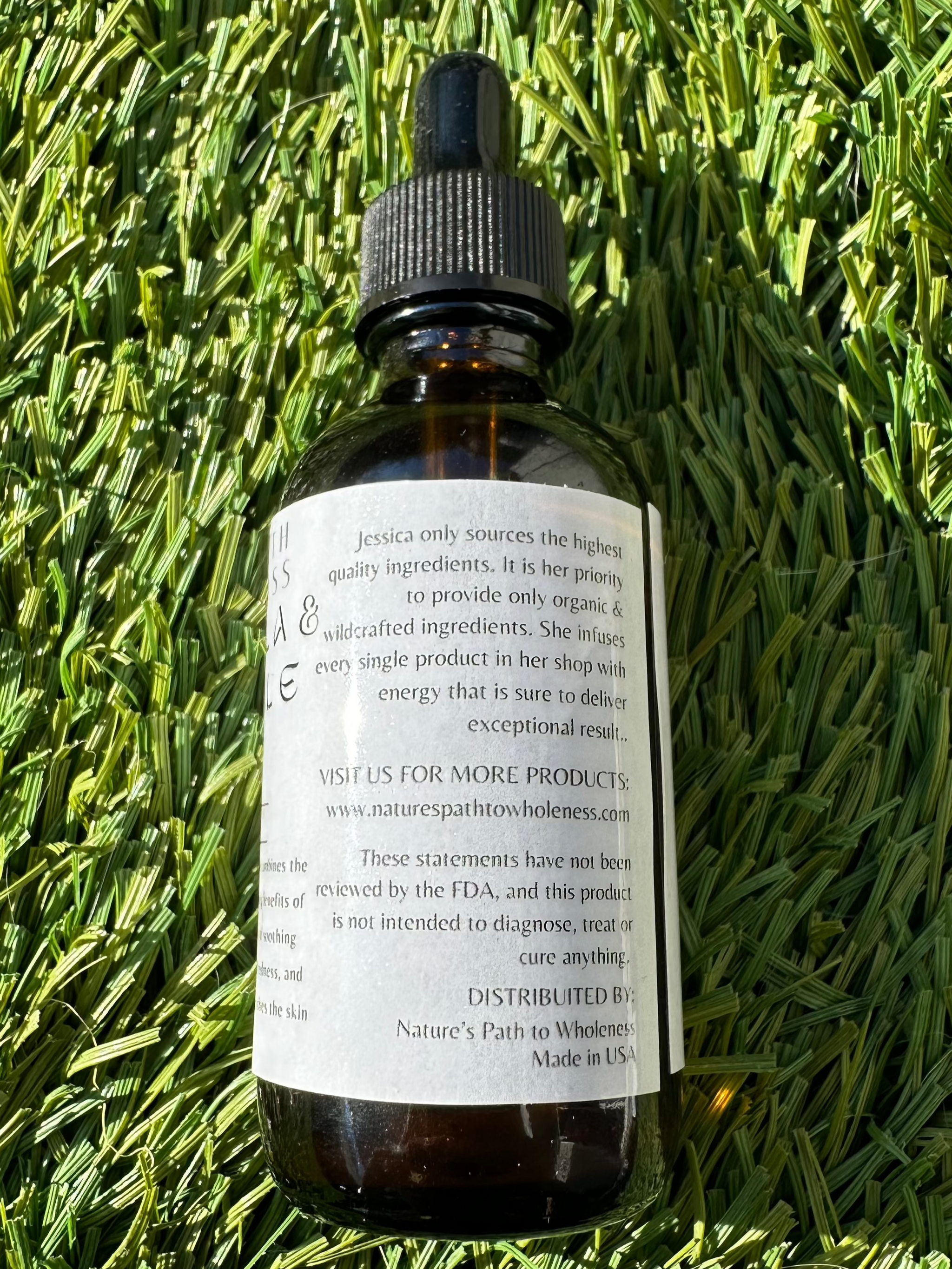 Calendula and chamomile herbal infused oil 2 oz amber bottle