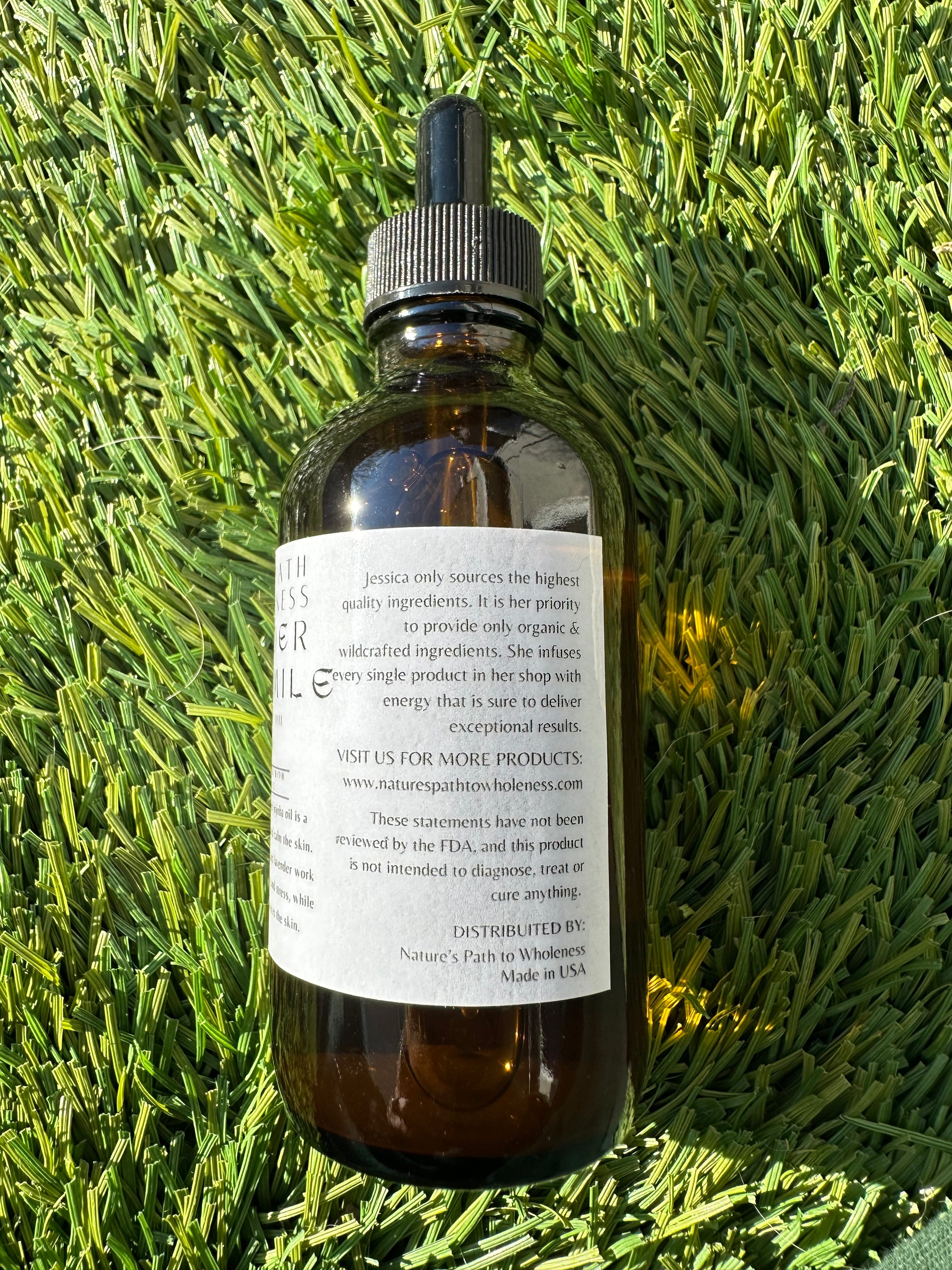Lavender & Chamomile herbal infused oil 4 OZ amber bottle